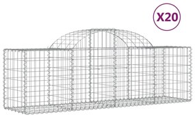 20 db íves horganyzott vas gabion kosár 200x50x60/80 cm