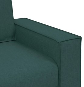 3 részes kanapé szett párnákkal, sötétzöld szövet