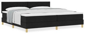 Boxspring Ágy Matraccal Fekete 200x200 cm Szövet