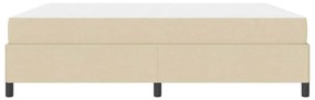 Boxrugós ágy Krém és fekete 180 x 200 cm Textil és mérnöki fa