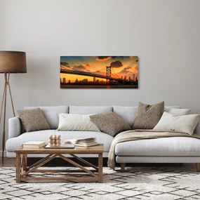 Kép - Naplemente a Ben Franklin híd felett, Philadelphia (120x50 cm)