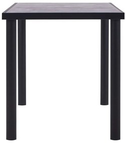 Fekete és betonszürke MDF étkezőasztal 140 x 70 x 75 cm