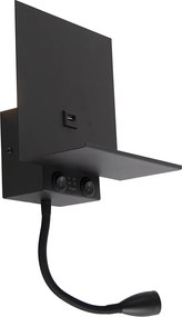 Okos fali lámpa fekete USB-vel és hajlékony karral, Wi-Fi G9-es foglalattal - Flero