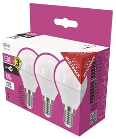 Classic Mini Globe Natural White 3 db LED izzó, NW, 5W E14 - EMOS