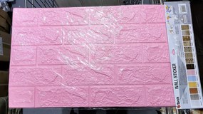 10 Darab Öntapadós 3d Tégla Hatású Dekor Falmatrica Tapéta Rózsaszín Színben 70x77x0,6 Cm