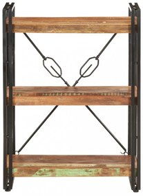 3 szintes tömör újrahasznosított fa könyvespolc 60 x 30 x 80 cm