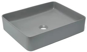 Mosdó lapra SAT Infinitio 50x40 cm szürke mat túlfolyás nélkül SATINF5040LGRM