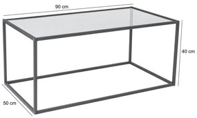 Lizbon Black konferenciaasztal sötét üveggel