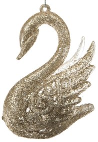 Műanyag karácsonyfadísz 10 cm Swan – Dakls