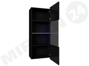 Függesztett vitrin   Brolani BR11 (fekete + fényes fekete) (kék LED világítással). 1106337