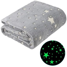 Plüss takaró - Világító csillagok - 150x200cm