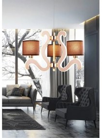 LED Csillár zsinóron AMBROSIA 3xE14/40W/230V + LED/18,4W réz