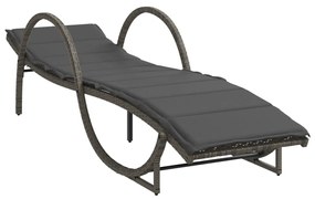 vidaXL szürke polyrattan napozóágy párnával 60x199x42 cm