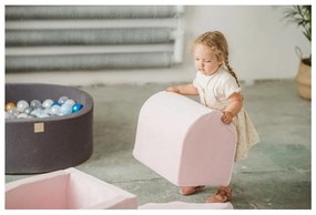 Világosszürke bársony habszivacs játszótér 3 db-os magasság 30 cm 45x143 cm Montessori – Meowbaby