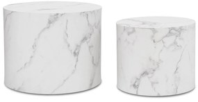 Dohányzóasztal szett fehér márvány színben. LEILA