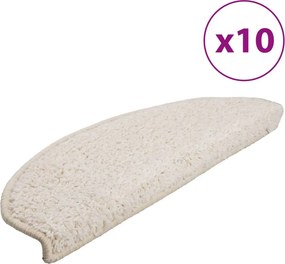 vidaXL 10 db fehér, félkör alakú lépcsőszőnyeg 65 x 21 x 4 cm, nagy