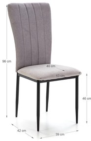 Világosszürke étkezőszék szett 4 db-os Holly – Marckeric