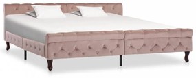 Rózsaszín bársony ágykeret 200 x 200 cm