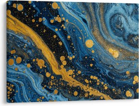 Kép - Kék absztrakció arannyal (70x50 cm)