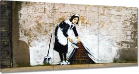 Vászonkép 60x30 Banksy Szobalány Grafiti