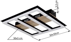 Globo 67291-18 - LED Mennyezeti lámpa FROOMY LED/18W/230V 3000K 30x30 cm