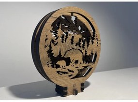 Li-Go 23595/DUB2 - Fényerőszabályozható LED asztali dekoráció, 12 W, 230 V, 20x22 cm, tölgy