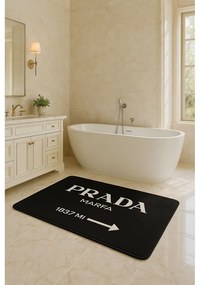 Fekete bársony fürdőszobai kilépő 60x100 cm Prada – Mila Home