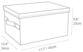 Szürke fedeles textil tárolódoboz 34x45x25 cm Soft Storage – Bigso Box of Sweden