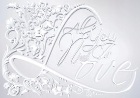 Fotótapéta Szív és növények All You Need Is Love levelek 312x219 +ragasztó