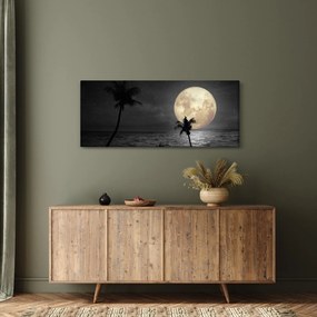 Kép - A strand a telihold alatt szürke tónusokkal (120x50 cm)