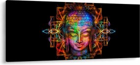 Kép - Buddha mellszobra neon színekben (120x50 cm)