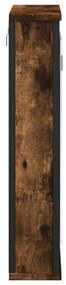 füstölt tölgy szerelt fa tükrös fürdőszobaszekrény 42x12x60 cm