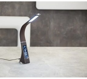 Immax 08948L - LED Dimmelhető asztali lámpa kijelzővel LEATHER LED/7W/230V