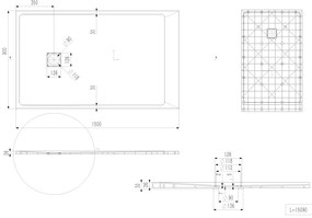 Erga Hyper, SMC zuhanytálca 150x90x2,6 cm + szifon, fehér matt, ERG-V06-SMC-9015S-WH