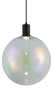 Design függőlámpa fekete, átlátszó üveggel 35 cm - Mallon