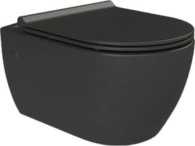 CeraStyle CITY fali WC - MATT FEKETE - rimless - perem nélküli