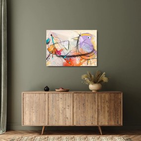 Kép - absztrakció, madár (üvegen) (70x50 cm)