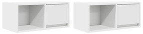 2 db fehér szerelt fa TV-szekrény 60x31x25,5 cm