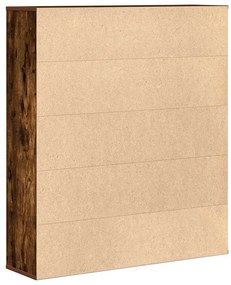 füstös tölgy színű szerelt fa könyvszekrény 89x24x101,5 cm