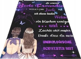 Adolgutty poliészter takaró 130 cm x 150 cm lila feliratos német