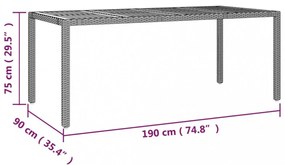 9 részes szürke polyrattan kerti étkezőgarnitúra párnával