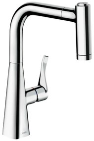 Hansgrohe Metris M71, konyhai csaptelep 220, Eco, kihúzható zuhany, 2jet, sBox, króm, HAN-73823000