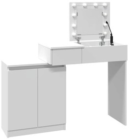 fehér LED-es fésülködőasztal 115 x 37 x 110,5 cm