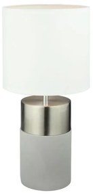 Asztali lámpa, világosszürke/fehér, QENNY TYP 19