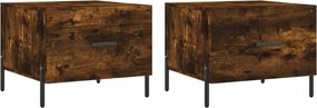 vidaXL 2 db füstös tölgy szerelt fa dohányzóasztal 50 x 50 x 40 cm