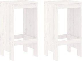 vidaXL 2 db fehér tömör fenyőfa bárszék 40x36x75 cm