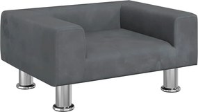 vidaXL sötétszürke bársony gyerekkanapé 50 x 45 x 26,5 cm