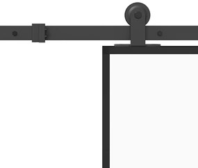 tolóajtó vasalattal 90x205 cm edzett üveg és alumínium szett