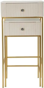 Arany színű kisasztal készlet – 2 db fiókos – kortárs