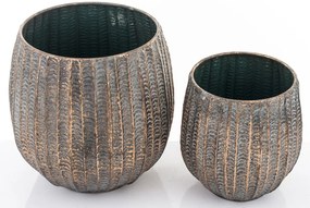 2 db-os borítókészlet, réz fém, fekete, 36x31x31, 28x23x23cm